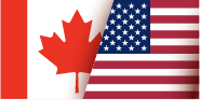 Canada and USA Flags